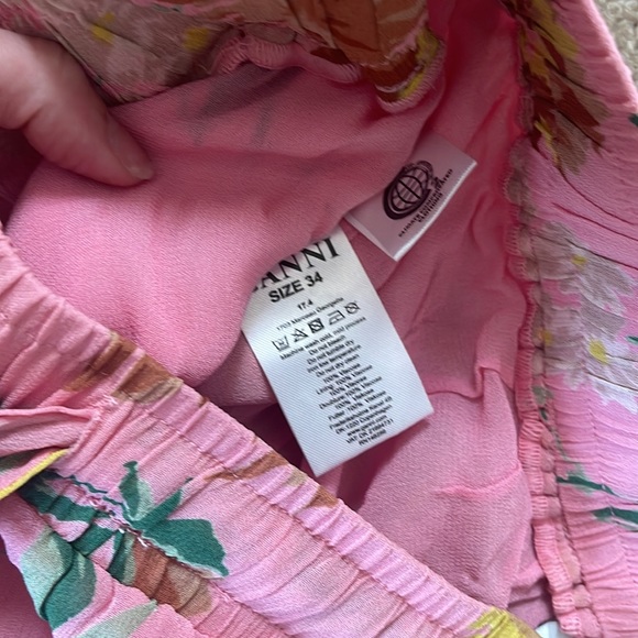 Ganni Marceau Georgette Floral Trousers Pink - Picture 5 of 5